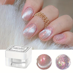 Glitter Gel Nail Polish with Magnetic Cat Reflective Broken Diamond Varnish