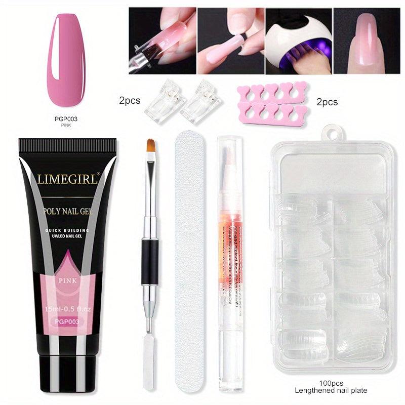 9pcs Nail Extension Gel Kit Builder Gel Nail Forms French Manicure Set