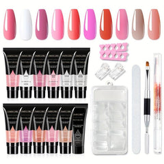 9pcs Nail Extension Gel Kit Builder Gel Nail Forms French Manicure Set