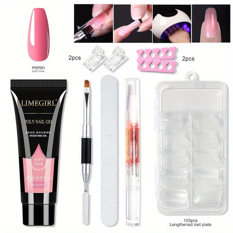 9pcs Nail Extension Gel Kit Builder Gel Nail Forms French Manicure Set