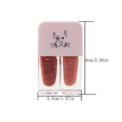 2pcs Glossy Matte Nail Polish Set Quick Drying Lacquer Sequin Nail Polish