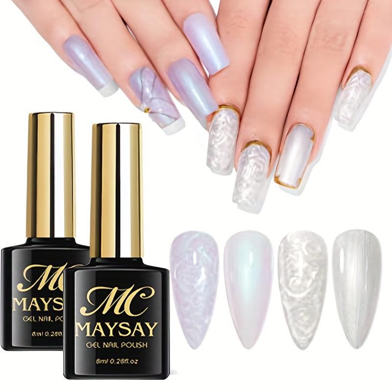Mermaid Polarized Glitter Gel Nail Polish Purple Gary Shimmer Set