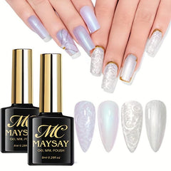 Mermaid Polarized Glitter Gel Nail Polish Purple Gary Shimmer Set