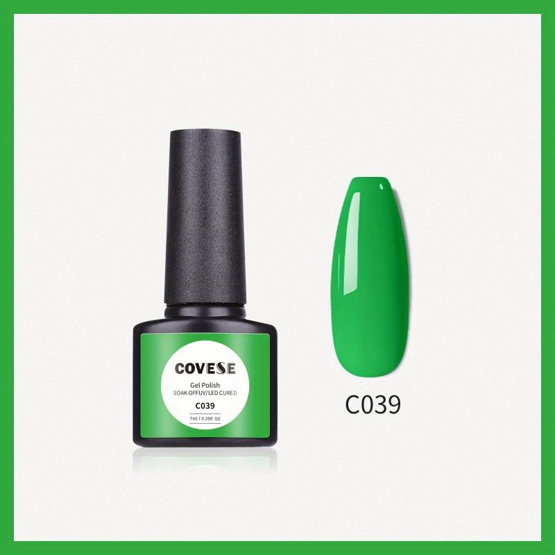 12 Colors Waterproof Gel Nail Polish in Natural Resin and Green