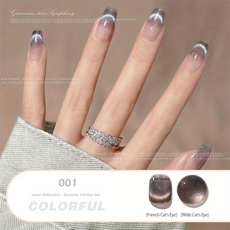 9D Holographic Cat Gel Nail Polish Chameleon Effect Glitter DIY