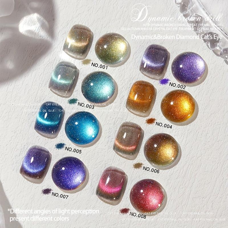 9D Holographic Cat Gel Nail Polish Chameleon Effect Glitter DIY