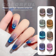 9D Holographic Cat Gel Nail Polish Chameleon Effect Glitter DIY