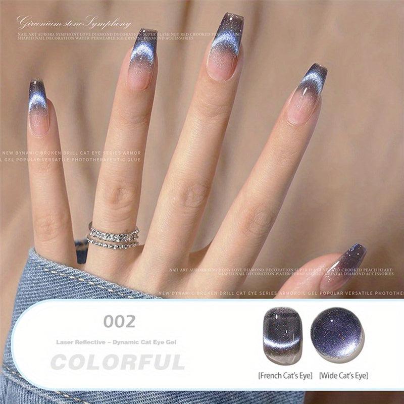 9D Holographic Cat Gel Nail Polish Chameleon Effect Glitter DIY