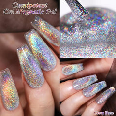 Red Holographic Cat Eye Gel Nail Polish