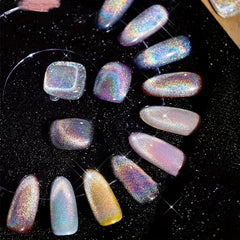 Red Holographic Cat Eye Gel Nail Polish