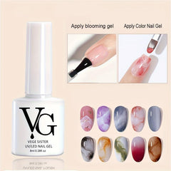 Blooming Gel Nail Polish Long Lasting Gel with Gradient Dying Colors