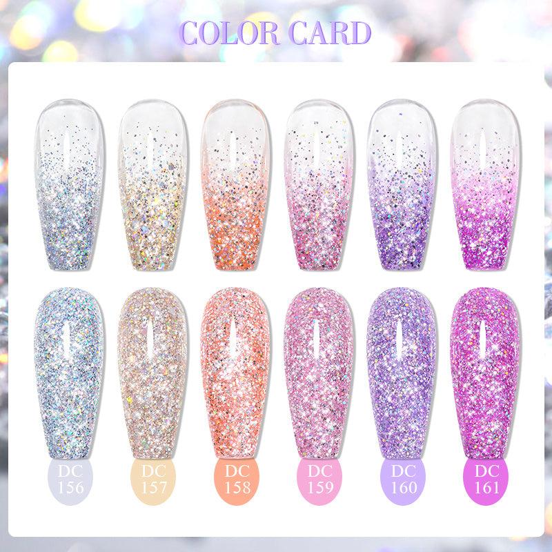 7ml Glitter Sequins Gel Nail Polish Semi Permanent Soak Off Uv Gel Nail Art Varn