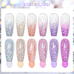 7ml Glitter Sequins Gel Nail Polish Semi Permanent Soak Off Uv Gel Nail Art Varn