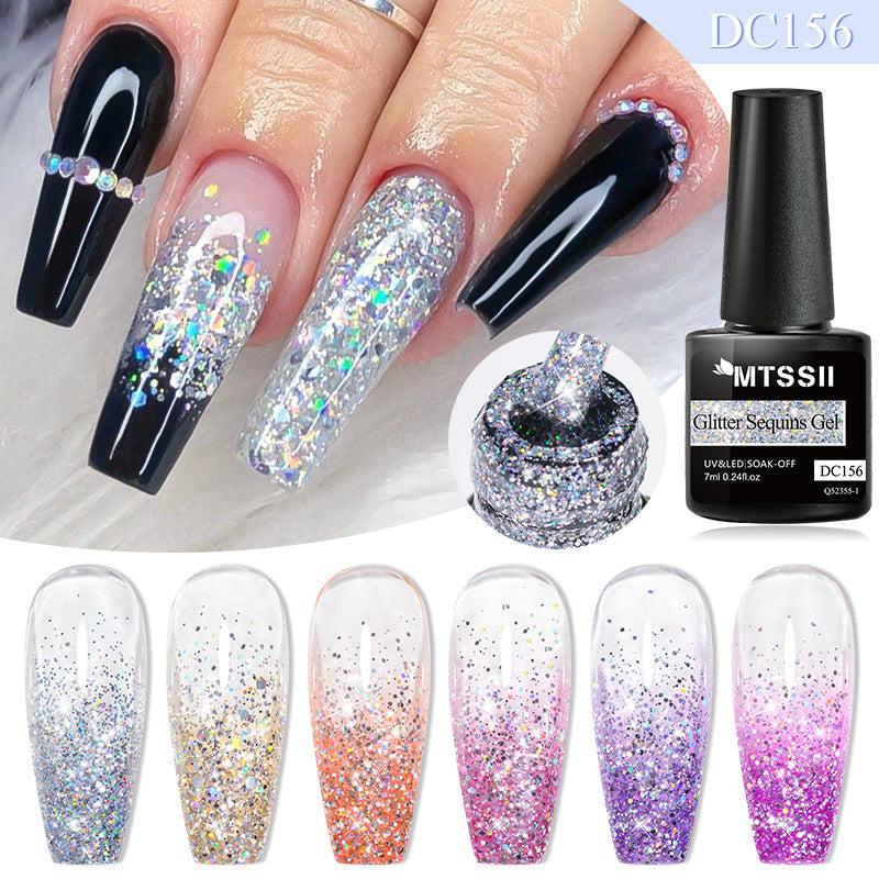 7ml Glitter Sequins Gel Nail Polish Semi Permanent Soak Off Uv Gel Nail Art Varn