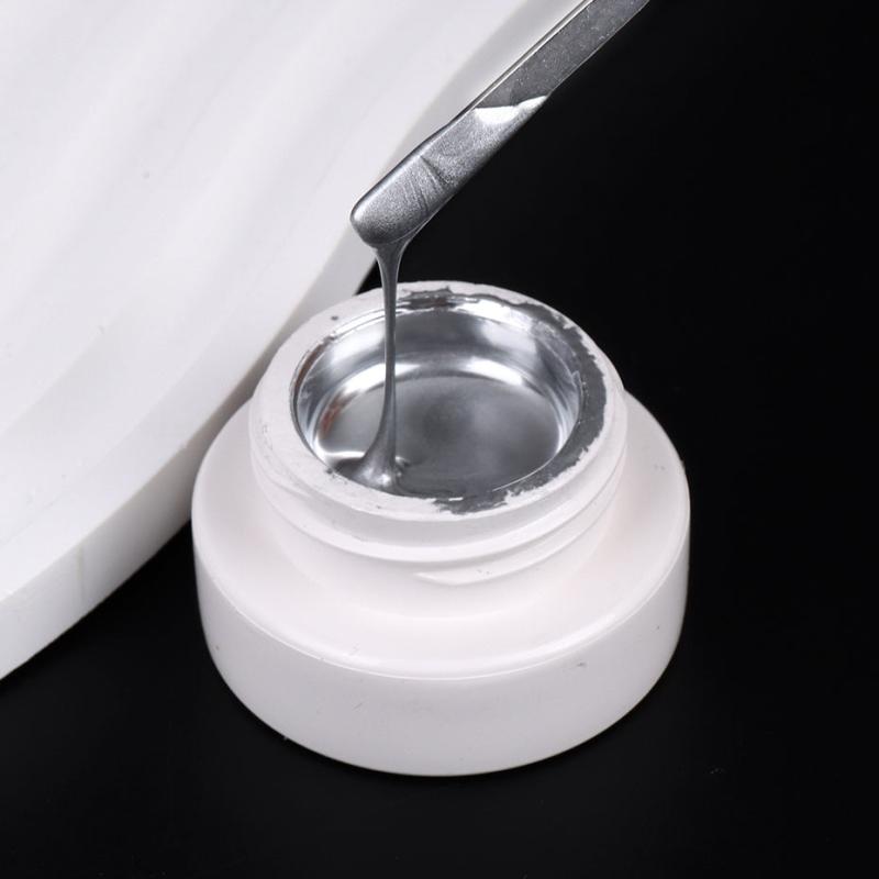 Silver Nail Gel Polish Metallic Mirror Effect Soak Off Painting Gel
