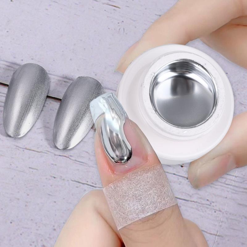 Silver Nail Gel Polish Metallic Mirror Effect Soak Off Painting Gel