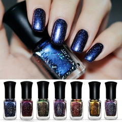 6ML Gradient Nail Polish Magnetic Nail Polish Colorful Reflective Sparkling