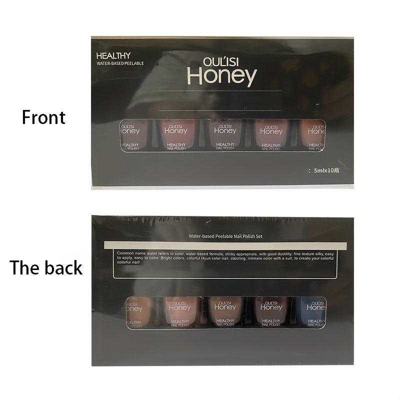 10pcs Water-Based Peelable Nail Polish Set