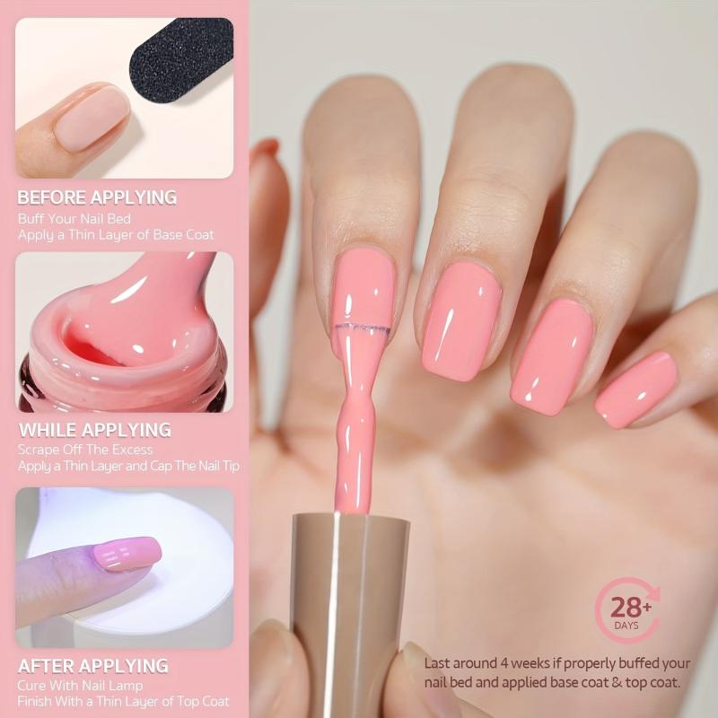 6 Colors Pastel Gel Nail Polish Set for Salon and DIY Nail Art