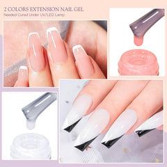 Fiberglass Nail Extension Kit: Clear Pink Builder Nail Gel