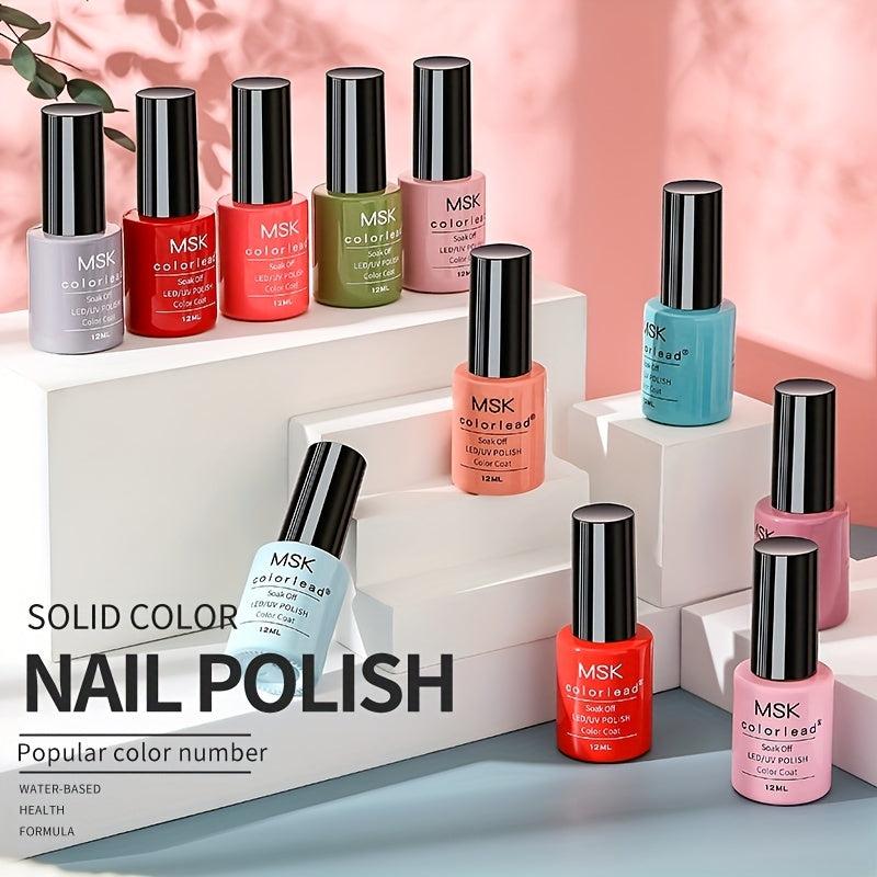 Red Pink Gel Nail Polish Set Soak Off Pastel Glitter Salon Art