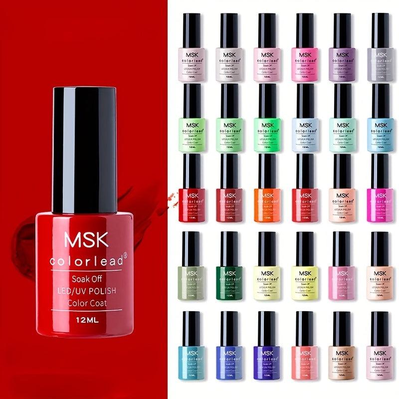 Red Pink Gel Nail Polish Set Soak Off Pastel Glitter Salon Art