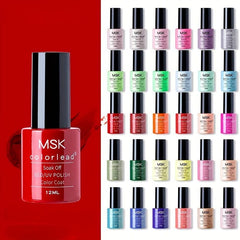 Red Pink Gel Nail Polish Set Soak Off Pastel Glitter Salon Art