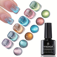 6pcs 10ml Reflective Glitter Cat Eye Gel Nail Polish Kit