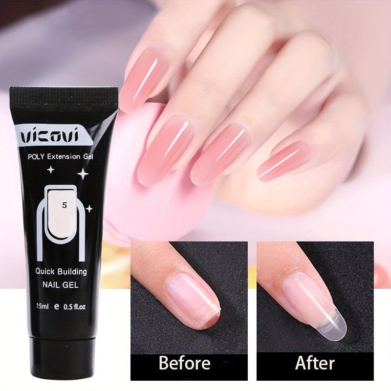 3pcs Nail Extension Gel Kit 15Ml Crystal Quick Nail Gel for Nail Art DIY
