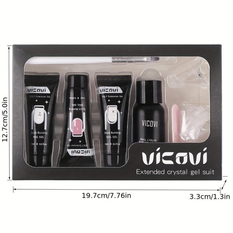 3pcs Nail Extension Gel Kit 15Ml Crystal Quick Nail Gel for Nail Art DIY
