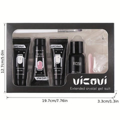 3pcs Nail Extension Gel Kit 15Ml Crystal Quick Nail Gel for Nail Art DIY