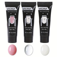 3pcs Nail Extension Gel Kit 15Ml Crystal Quick Nail Gel for Nail Art DIY