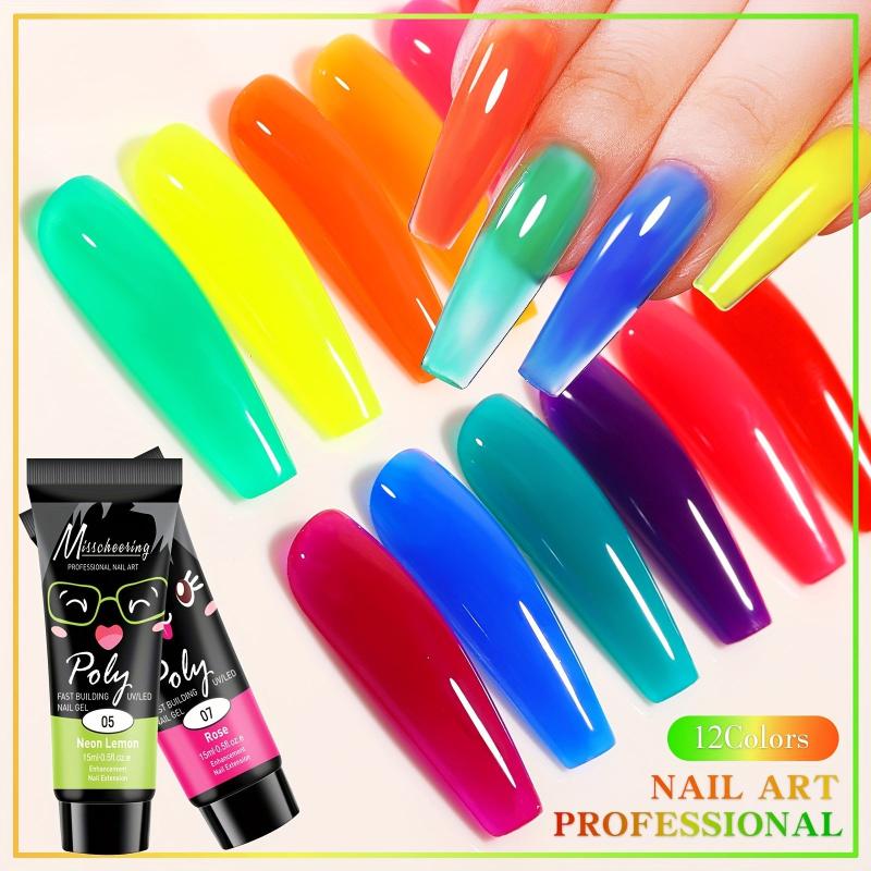 Neon Crystal Nail Extension Gel 15ml Quick Nail Art DIY