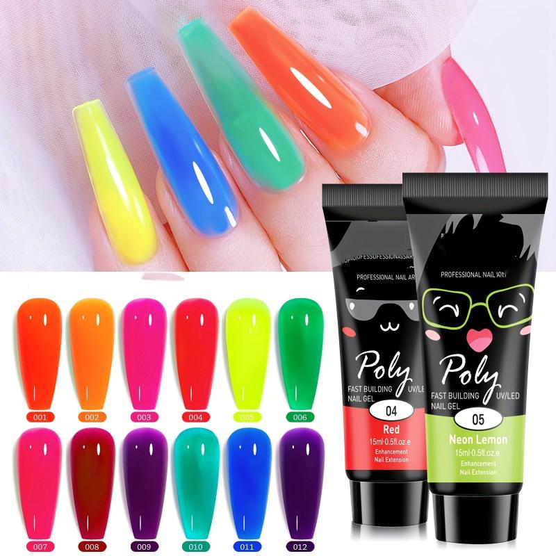 Neon Crystal Nail Extension Gel 15ml Quick Nail Art DIY