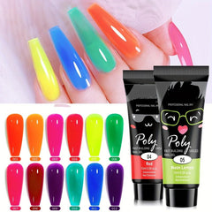 Neon Crystal Nail Extension Gel 15ml Quick Nail Art DIY