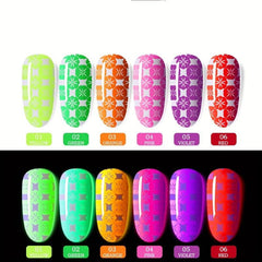 Matte Fluorescent Gel Polish 6 Colors Home Nail Art DIY