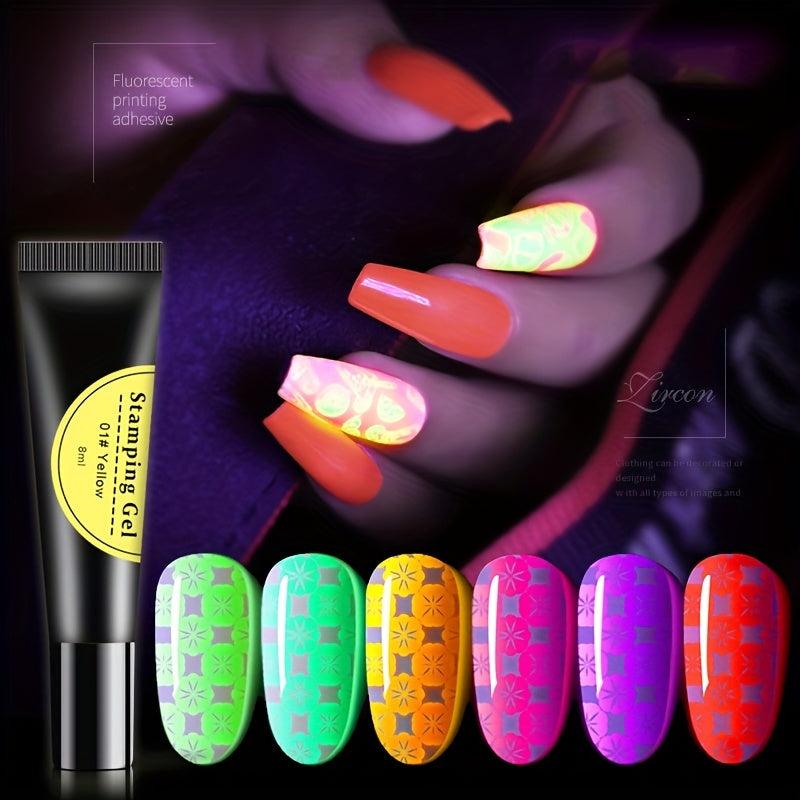 Matte Fluorescent Gel Polish 6 Colors Home Nail Art DIY
