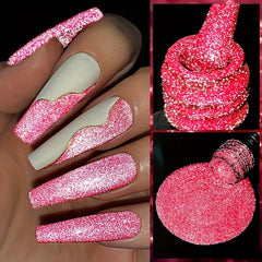 Neon Reflective Glitter Cat Magnetic Gel Nail Polish
