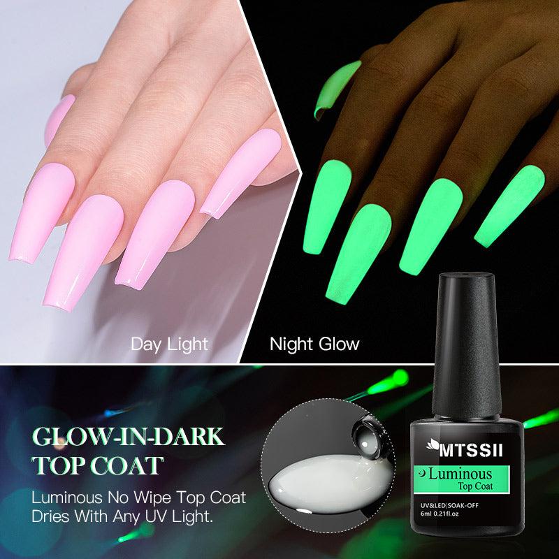 Glow in the Dark Gel Nail Polish Luminous Top Coat for Salon Manicure DIY