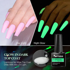 Glow in the Dark Gel Nail Polish Luminous Top Coat for Salon Manicure DIY