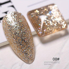 Glitter Gel Nail Polish with Diamond Sequins