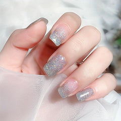 Glitter Gel Nail Polish with Diamond Sequins