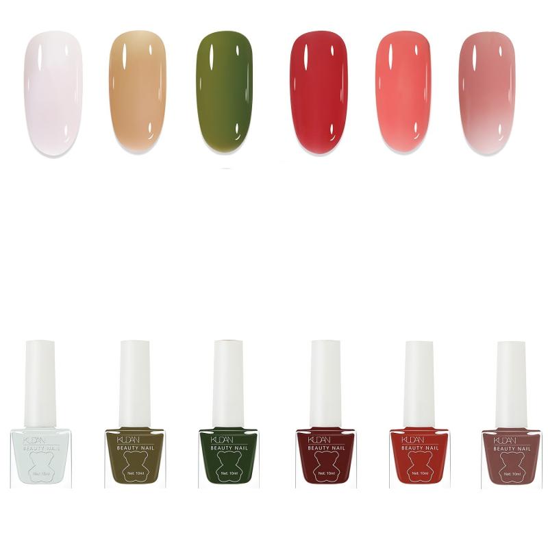 6pcs Water Based Nail Polish Set - Quick Drying Lasting Glossy Lacquer