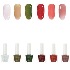 6pcs Water Based Nail Polish Set - Quick Drying Lasting Glossy Lacquer