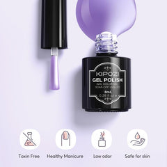 6 Piece Gel Nail Polish Kit Pink & Purple Colors