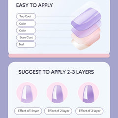 6 Piece Gel Nail Polish Kit Pink & Purple Colors