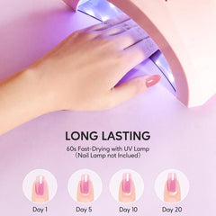 6 Piece Gel Nail Polish Kit Pink & Purple Colors