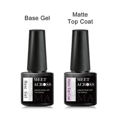 2 Pcs Gel Polish Kit: Top Coat, Matte Top Coat, Gel Polish Base