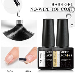 2 Pcs Gel Polish Kit: Top Coat, Matte Top Coat, Gel Polish Base