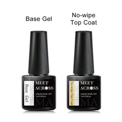 2 Pcs Gel Polish Kit: Top Coat, Matte Top Coat, Gel Polish Base